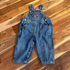 Vintage 90s Save the Children Denim Overalls Embroidered details. 18 Months